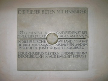 Gedenktafel der 1. Rieser Kulturtage 1976